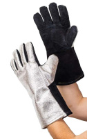 Перчатки спилковые термостойкие алюминизированные 36 см