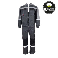 Костюм Формула Коттон серый, летний - куртка и полукомбинезон