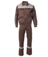 Костюм ОПТИМАЛ С СОП коричневый, летний -куртка и полукомбинезон
