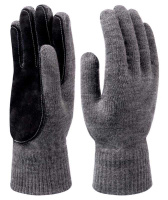 Перчатки трикотажные двойные со спилковым наладонником 