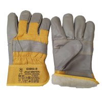 Перчатки кожаные комбинированные, утепленные