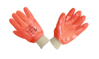 Перчатки ПВХ нефтеморозостойкие (резинка, полный облив - мелкий песок)