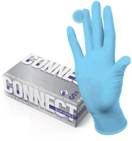 Перчатки нитриловые голубые CONNECT 3,0 гр. 50 пар/уп. Перчатки нитриловые голубые CONNECT 3,0 гр. 50 пар/уп.