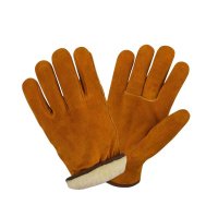 Перчатки цельноспилковые желтые утепленные 