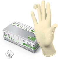 Перчатки латексные неопудренные CONNECT 50 пар/уп. Перчатки латексные неопудренные CONNECT 50 пар/уп.